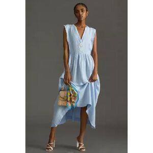 Anthropologie V-Neck Apron Midi Dress